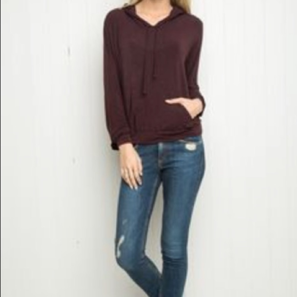 Burgundy Brandy Melville Hoodie